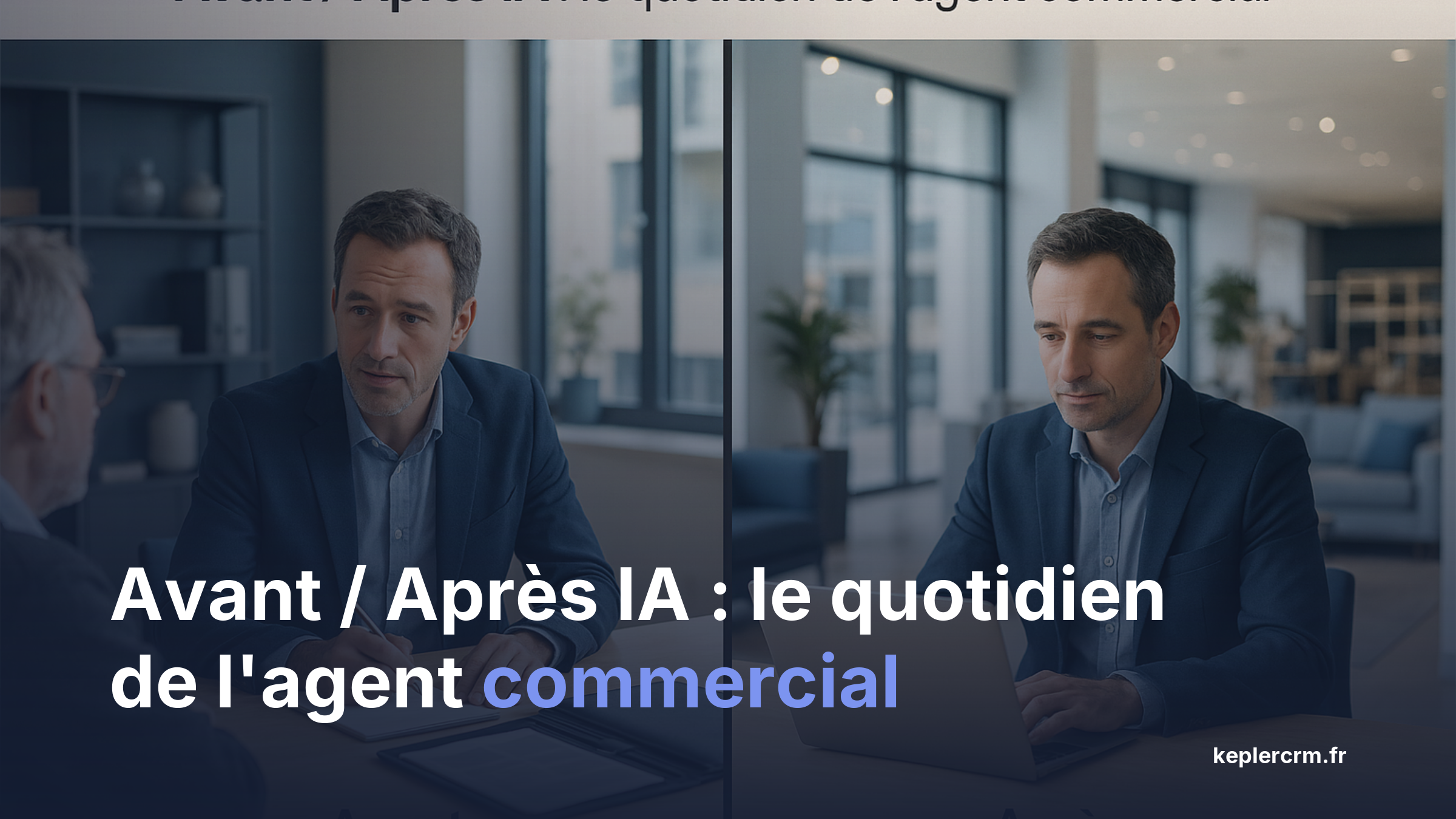 Comparatif avant après intelligence artificielle pour agent commercial multicarte terrain